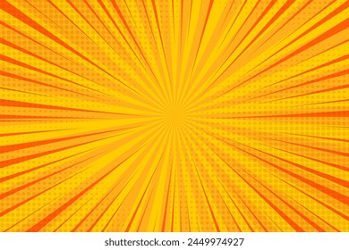 Pop art background for poster or book in light orange color. flat comics style design with halftone dots.