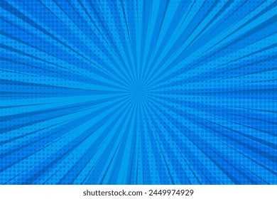 Pop art background for poster or book in light Blue color. flat comics style design with halftone dots.