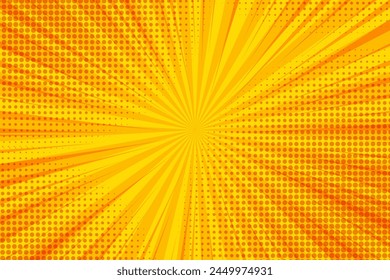 Pop art background for poster or book in light orange color. flat comics style design with halftone dots.
