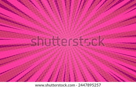 Pop art background for poster or book in light Pink color. flat comics style design with halftone dots.