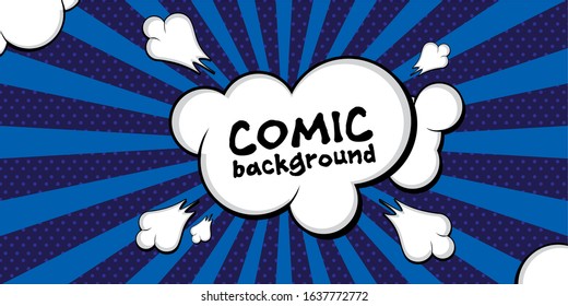Pop art background with Pow dynamic speech bubble on dots background. Vector colorful hand drawn illustration in retro comic pop art style.