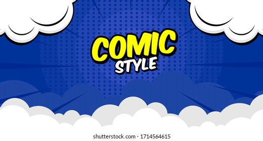 Pop art background with Pow dynamic speech bubble on dots background. Vector colorful hand drawn illustration in retro comic pop art style.