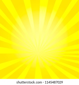 Pop art background rays of the sun are orange and yellow. Vector illustration
