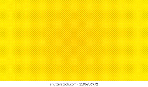 Pop Art background. Retro dotted background. Vector illustration. Halftone yellow pop art pattern.