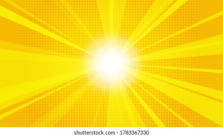Pop Art background. Retro dotted background. Vector illustration. Halftone yellow pop art