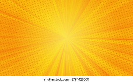 Pop Art background. Retro dotted background. Vector illustration. Halftone yellow pop art