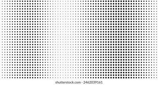 Pop art background vector. Design squares halftone effect gradient black on white background. Design print for illustration, textile, baner, cloth, cover, card, background, modern dotted abstract