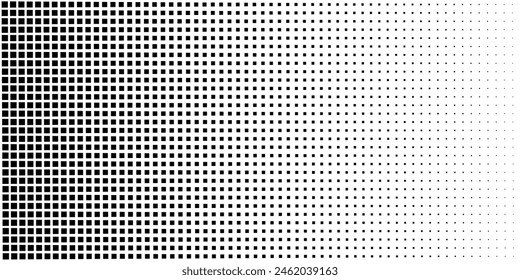 Pop art background vector. Design squares halftone effect gradient black on white background. Design print for illustration, textile, baner, cloth, cover, card, background, modern dotted comic