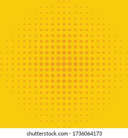 Pop art background vector illustration. Comics blank background, orange dots on a yellow background.
