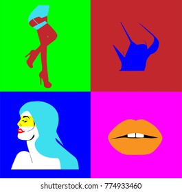 Pop art background, woman's part 
