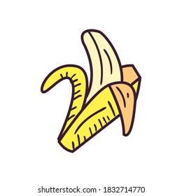 pop art banana line and fill style icon design, Fruit healthy organic food sweet and nature theme Vector illustration