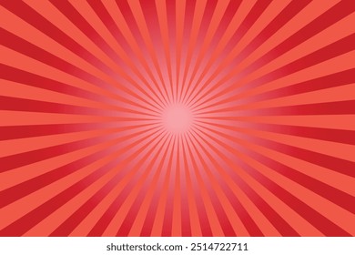 Pop art banner with red rays gradient. 