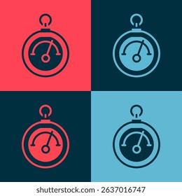Pop art Barometer icon isolated on color background.  Vector