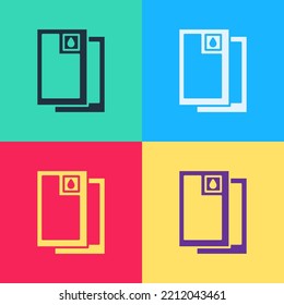 Pop art Barrel oil icon isolated on color background.  Vector Illustration