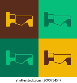 Icono Pop art Bed aislado en fondo de color.  Vector