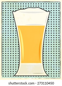pop art beer, illustration in vector format