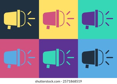 Pop art Bicycle head lamp icon isolated on color background. Cycling road sport night ride light.  Vector