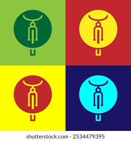 Pop art Bicycle icon isolated on color background. Bike race. Extreme sport. Sport equipment.  Vector