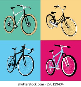 Pop art bicycles vector art