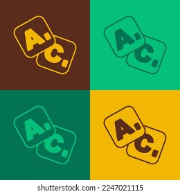 Pop art Bingo icon isolated on color background. Lottery tickets for american bingo game.  Vector