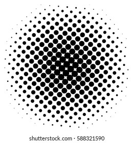 Pop art black dot background. Halftone spotted element. Pop-art style, vector illustration. Black color dots on white background. Comic style bubble template