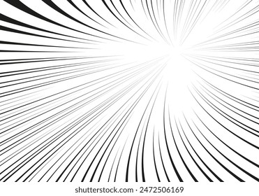 Pop art black and white comic book cartoon. Speed Lines Manga. Vector illustration. Comic book action lines.	