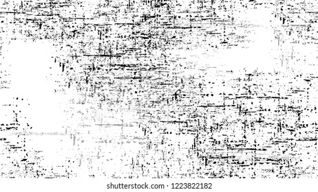 Pop Art Black and White Distress Grunge Brush Texture. Hand Drawn Old Scratched Seamless Pattern. Cracked Ground Texture. Broken, Spotted Print Design Background.