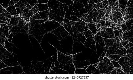 Pop Art Black and White Distress Grunge Brush Texture. Cartoon Cracked Noisy Surface Seamless Pattern. Cracked Ground Texture. Plaster, Ink Paint Pop Art Design Pattern.