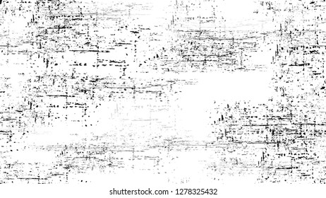 Pop Art Black and White Distress Grunge Brush Texture. Rough Grungy Land Seamless Pattern Design. Cracked Ground Texture. Plaster, Ink Paint Print Design Background.