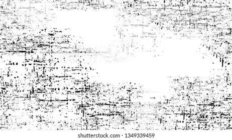 Pop Art Black and White Distress Grunge Brush Texture. Hand Drawn Old Scratched Seamless Pattern. Watercolor Splatter Style Texture. Sketch Cartoon Banner Design Background.