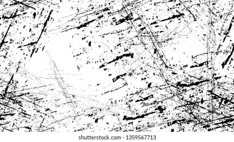 Pop Art Black and White Distress Grunge Brush Texture. Vintage Hand Painted Dirty Seamless Pattern. Overlay Rust Metal Texture. Noise Fashion Print Design Pattern.