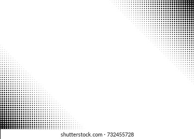 Pop Art Black And White  Half Tone Dots Background
