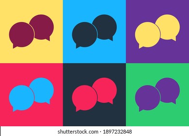 Dibujo de burbujas de voz en blanco aislado en el fondo del color. Vector.