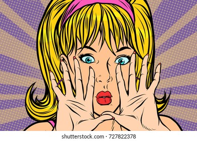pop art blonde. Pop art retro vector illustration