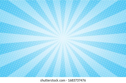 Pop art blue background comic style light and dot used as a component of the work using as a background and wallpaper