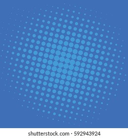 Pop Art Blue Dots Comic Background Vector Template Design