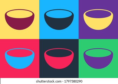 Pop art Bowl icons isolated on color background. Vector.
