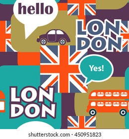 pop art british vector seamless pattern