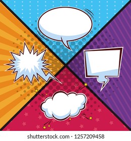 Pop art bubbles cartoons