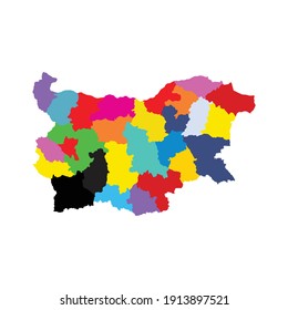 pop art of bulgaria map, editable eps 10