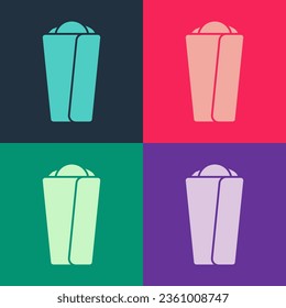 Pop art Burrito icon isolated on color background. Traditional mexican fast food.  Vector
