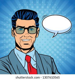 Pop art businessman