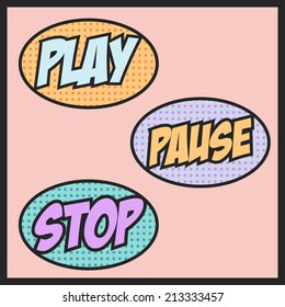 pop art button bubble, illustration in vector format