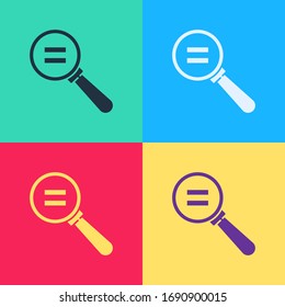 Pop art Calculation icon isolated on color background.  Vector Illustration
