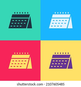 Pop art Calendar icon isolated on color background. Event reminder symbol.  Vector