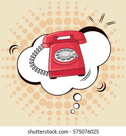 Pop Art Calling Telephone Vintage Design