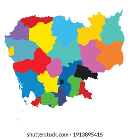 pop art of cambodia map , editable eps 10
