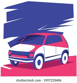 Pop art of a Car, Illustration