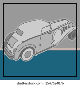 Pop art a car. lowpoly a car.