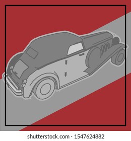 Pop art a car. lowpoly a car.